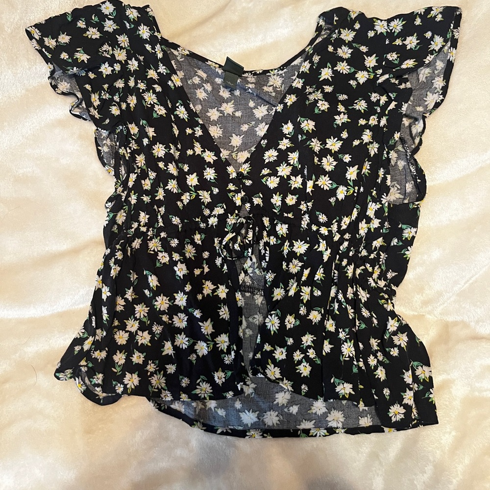 Wild Fable Cropped Blouse, Size Large